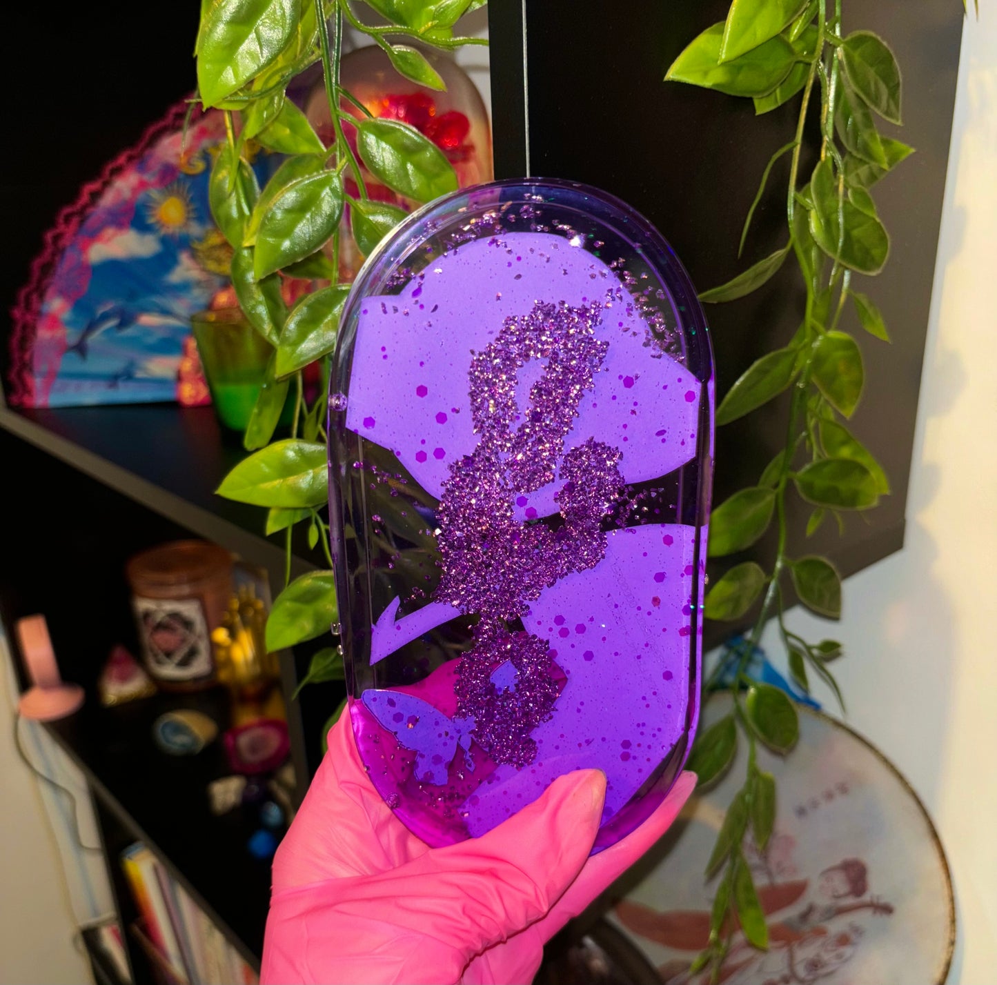 Dancing on rainbow in butterfly galaxy tray